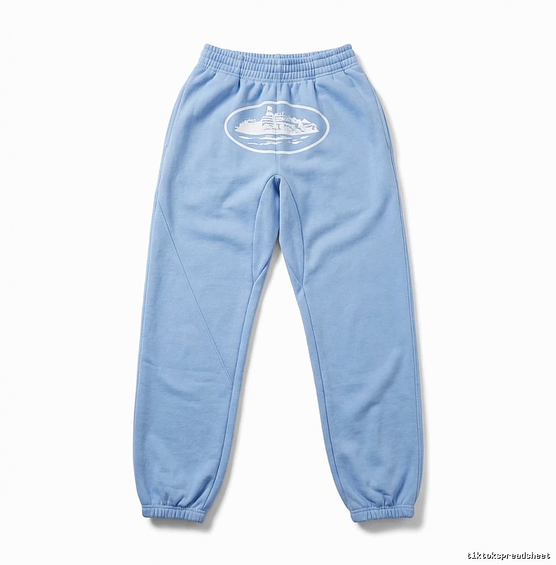 Corteiz Printed Casual Light Blue Pants