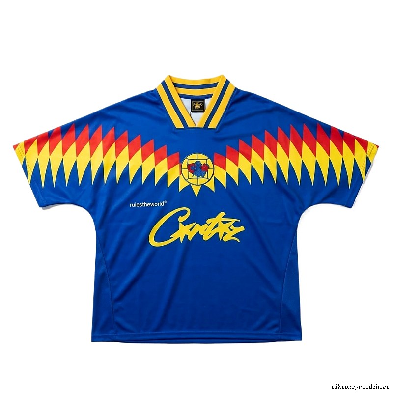 Corteiz Red-Blue-Yellow Color-Blocking Retro-Style Top