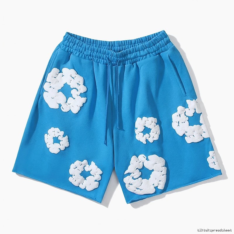 DENIM TEARS Blue and White Retro Shorts