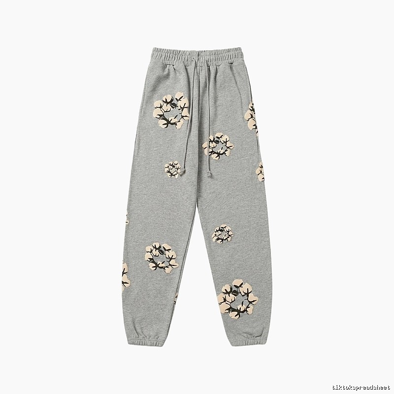 DENIM TEARS Floral Casual Grey Sweatpants