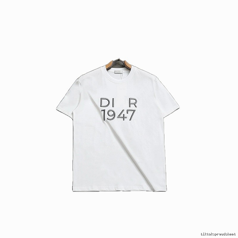 Dior 1947 Collection Minimalist Style White Short-sleeve T-shirt