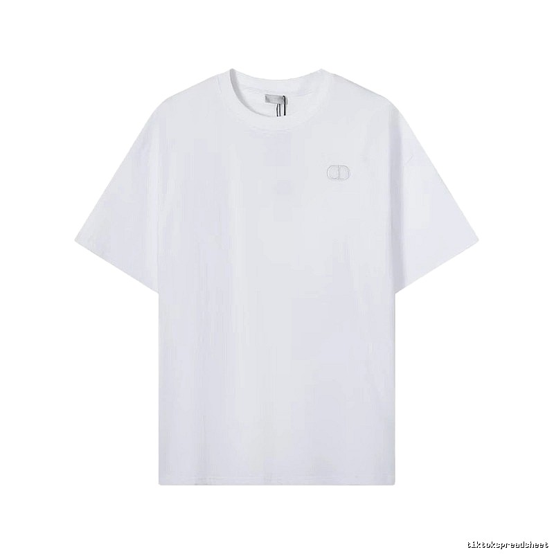 Dior CD Embroidered Minimalist Style White T-Shirt