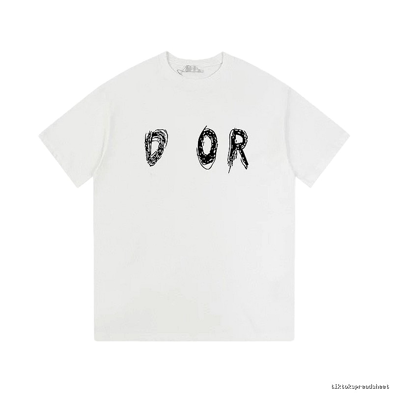 Dior Graffiti Collection Trendy Cool Style White T-Shirt