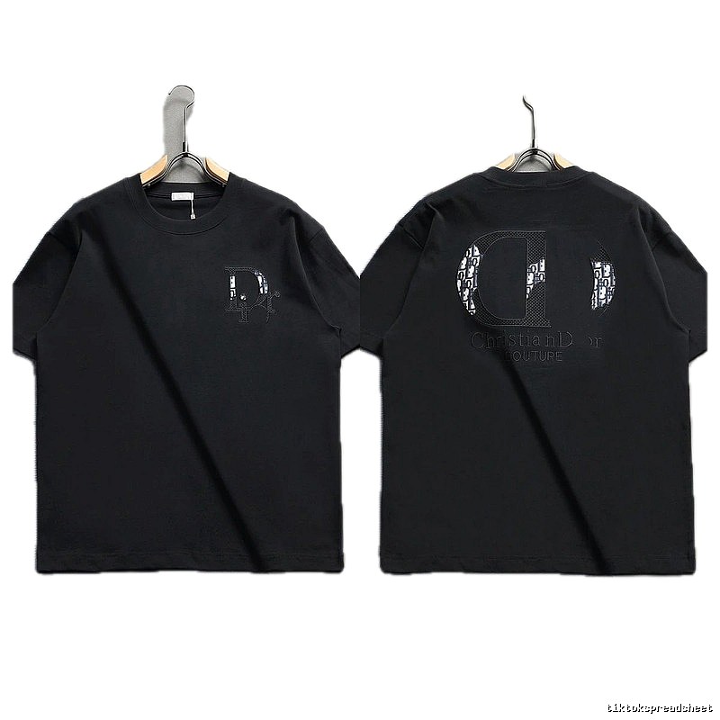Dior Monogram Light Luxury Style Black Short-sleeve T-shirt