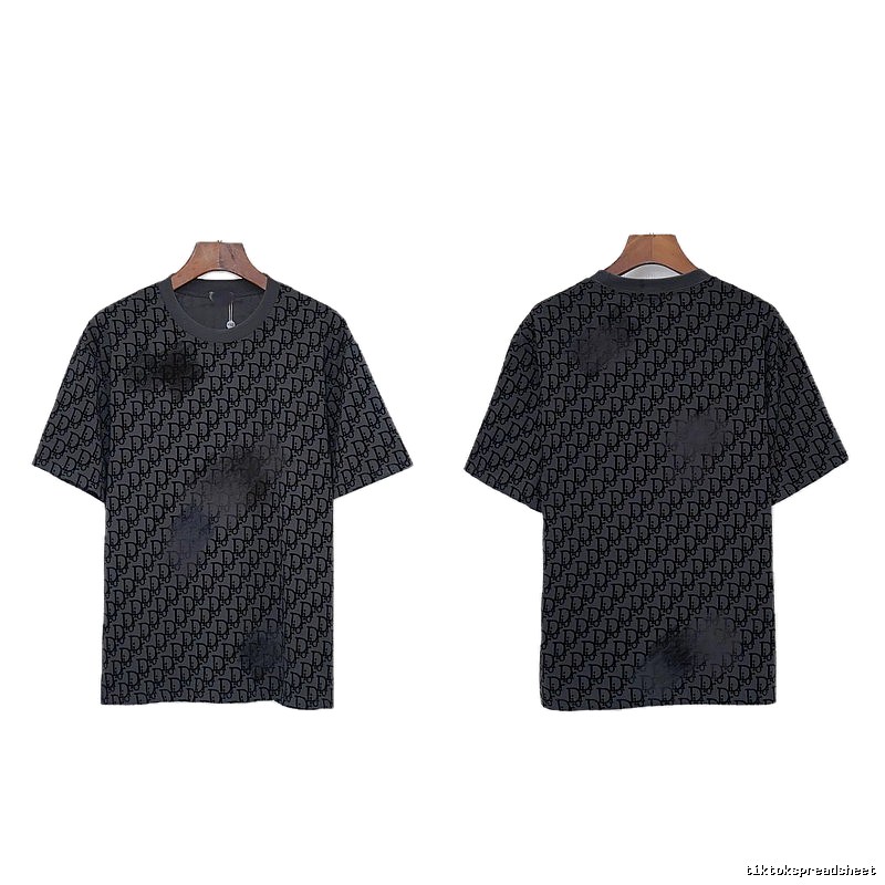 Dior Oblique Streetwear Collection Dark Grey Short-sleeve T-Shirt