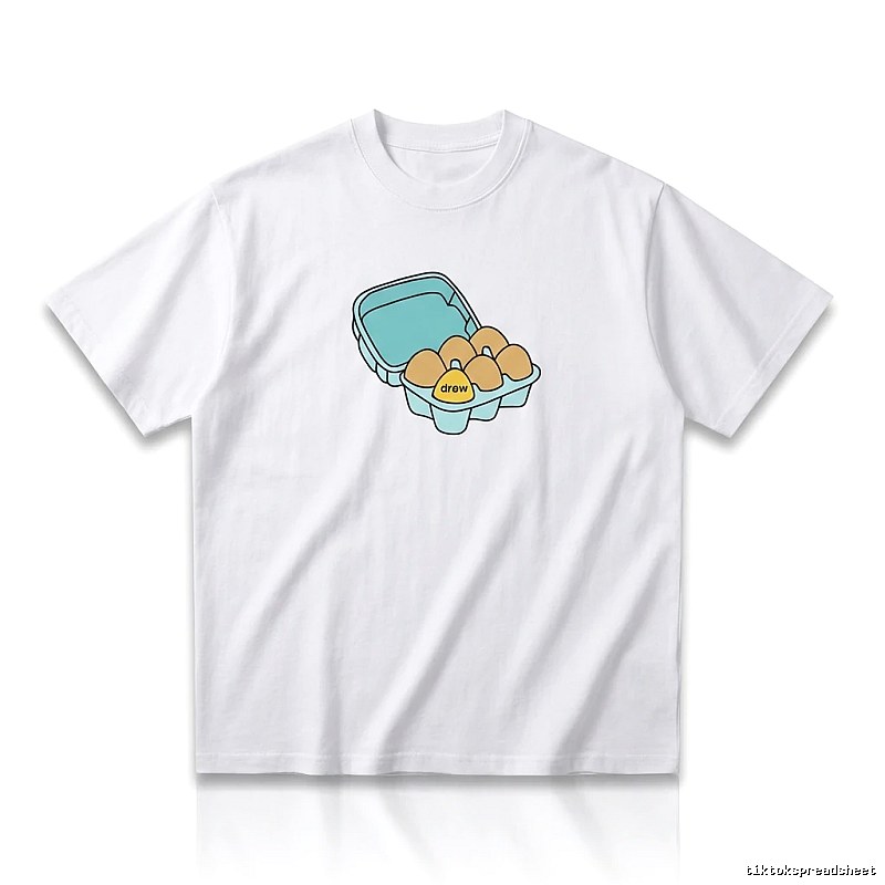 DREW Egg Series Simple White T-shirt