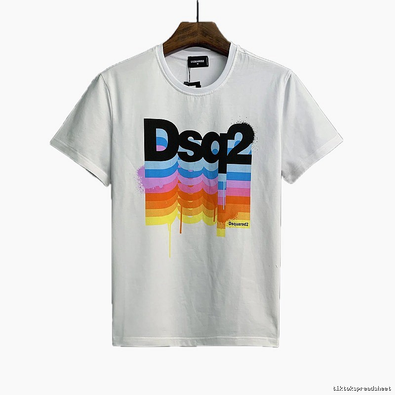 DSQ2 Gradient Print Street Style White T-Shirt