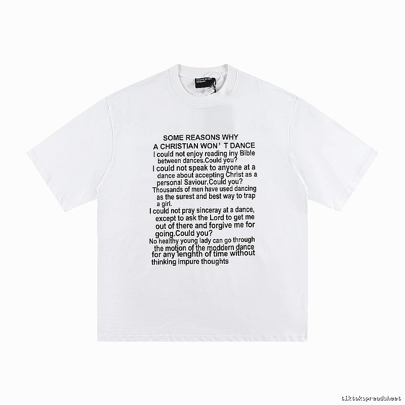 ERD Slogan Print Street Style White T-Shirt