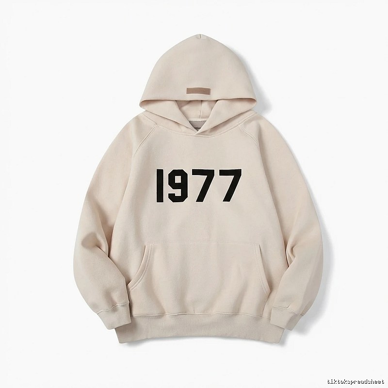 ESSENTIALS 1977 Series Minimalist Style Beige Hoodie