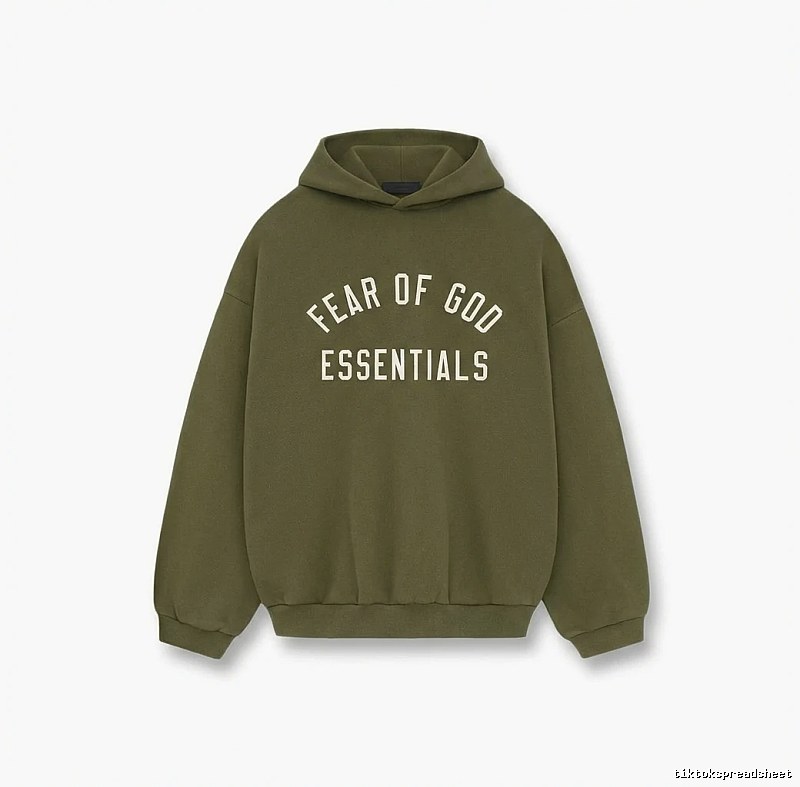 ESSENTIALS minimalist style olive green sweatshirt