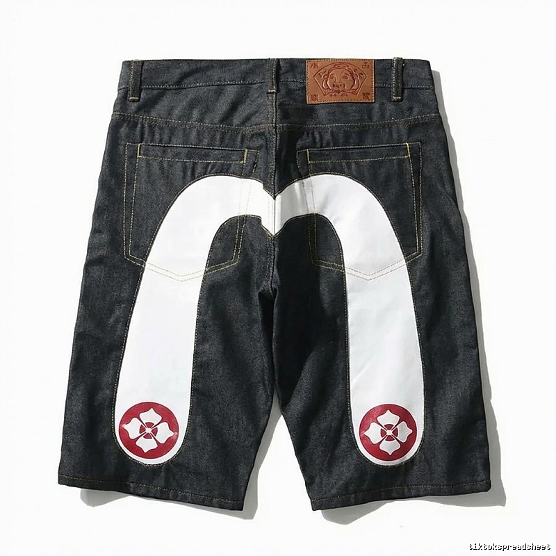 EVISU Classic Trendy Black Shorts