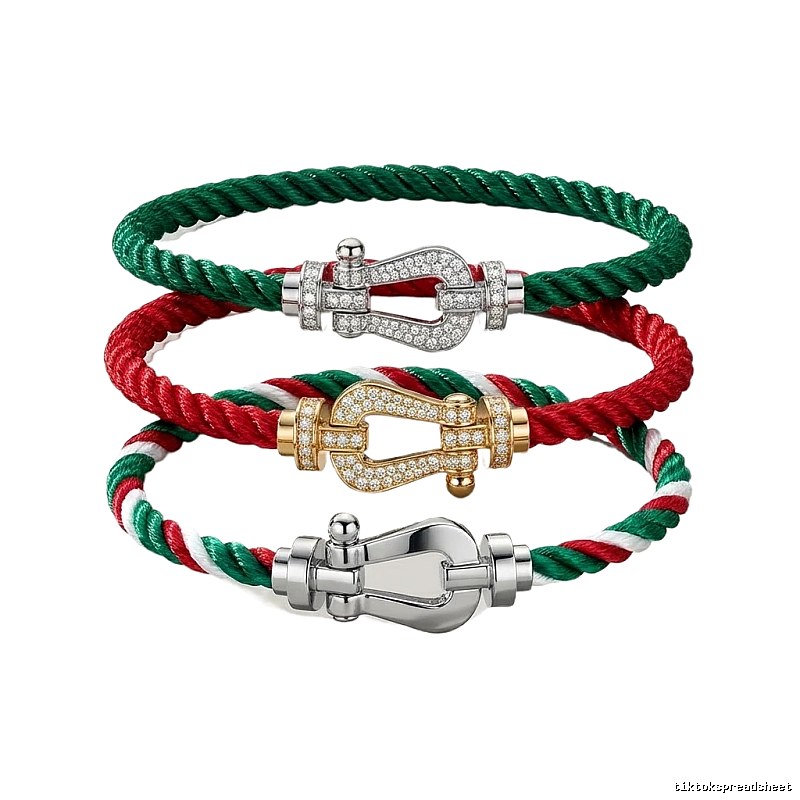 Fred Classic Red and Green Rope Bracelet