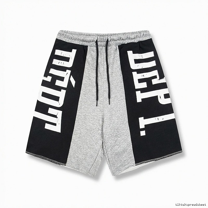 Gallery Dept. letter-print grey and black shorts