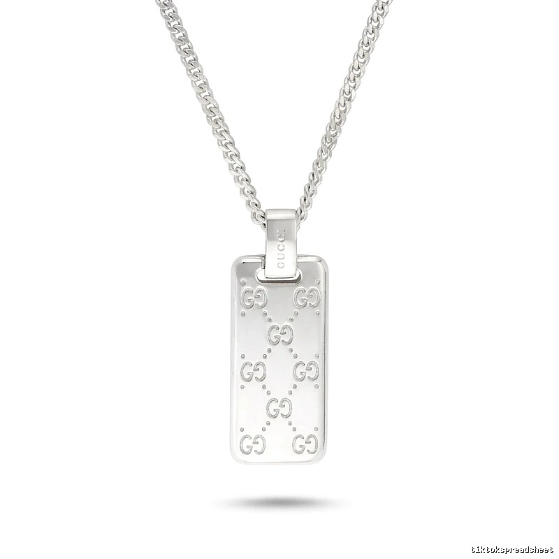 Gucci Double G Print Silver Necklace