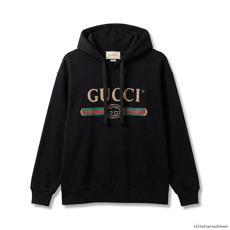 Gucci letter print style black hoodie