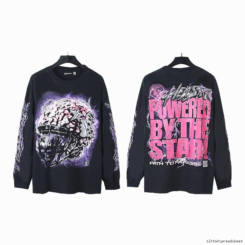 Hellstar dark style black long-sleeved shirt