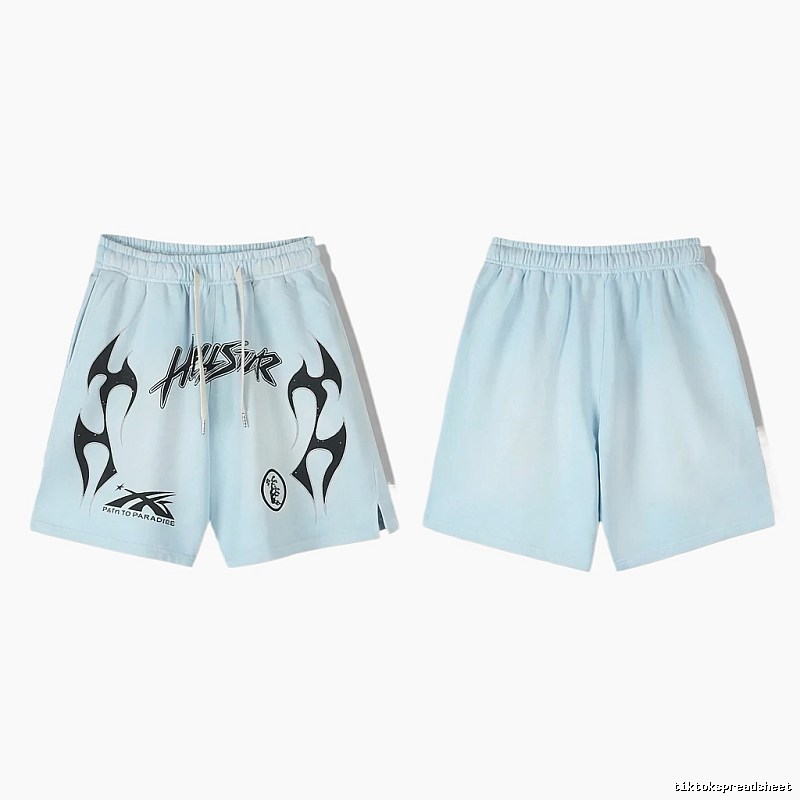 Hellstar Flame Wind Light Blue Shorts