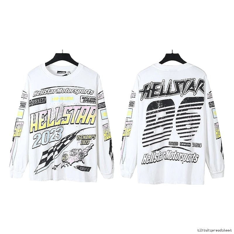 Hellstar Racing Style White Sweatshirt