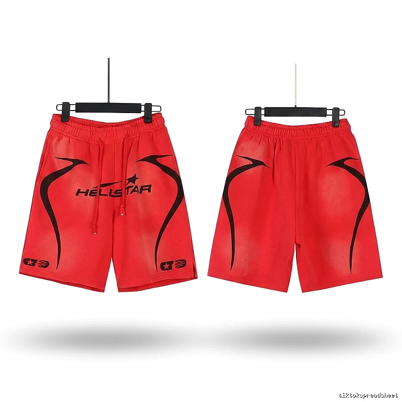 Hellstar trendy and cool style red shorts