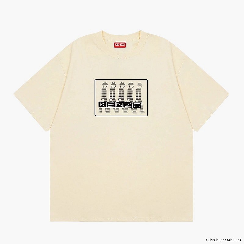 KENZO Character Print Casual Style Beige T-shirt