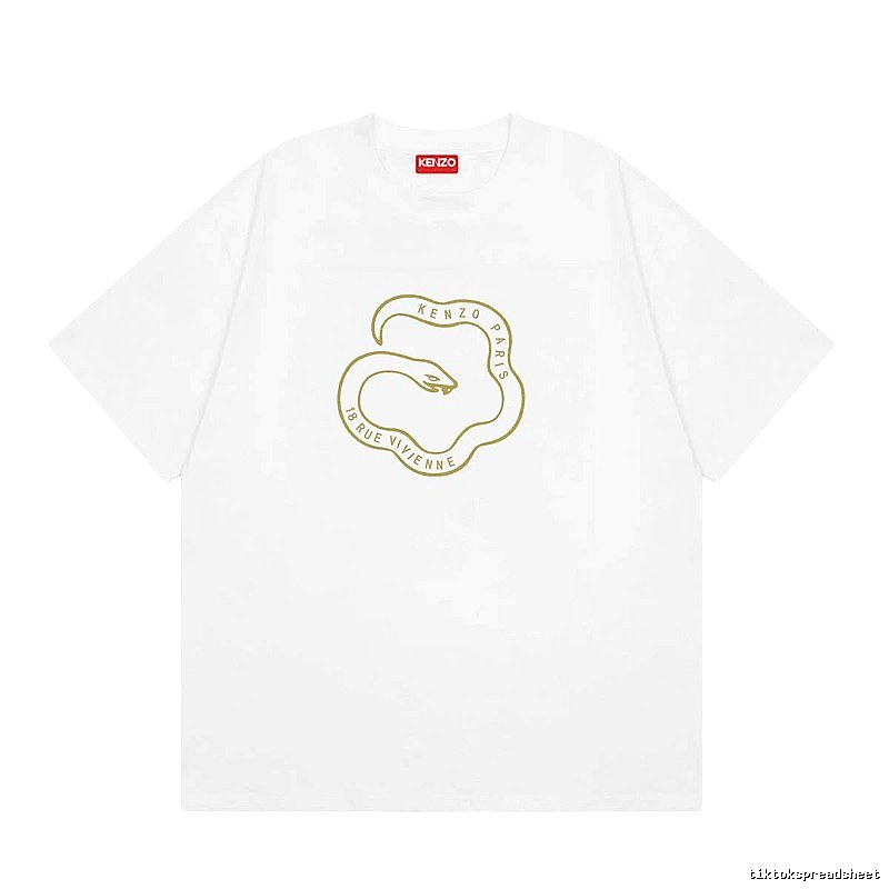 KENZO Spirit Snake Print Casual Style White T-Shirt