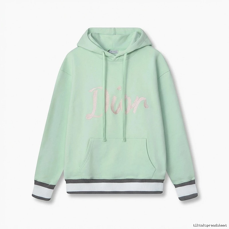 Light green hoodie with Dior letter print