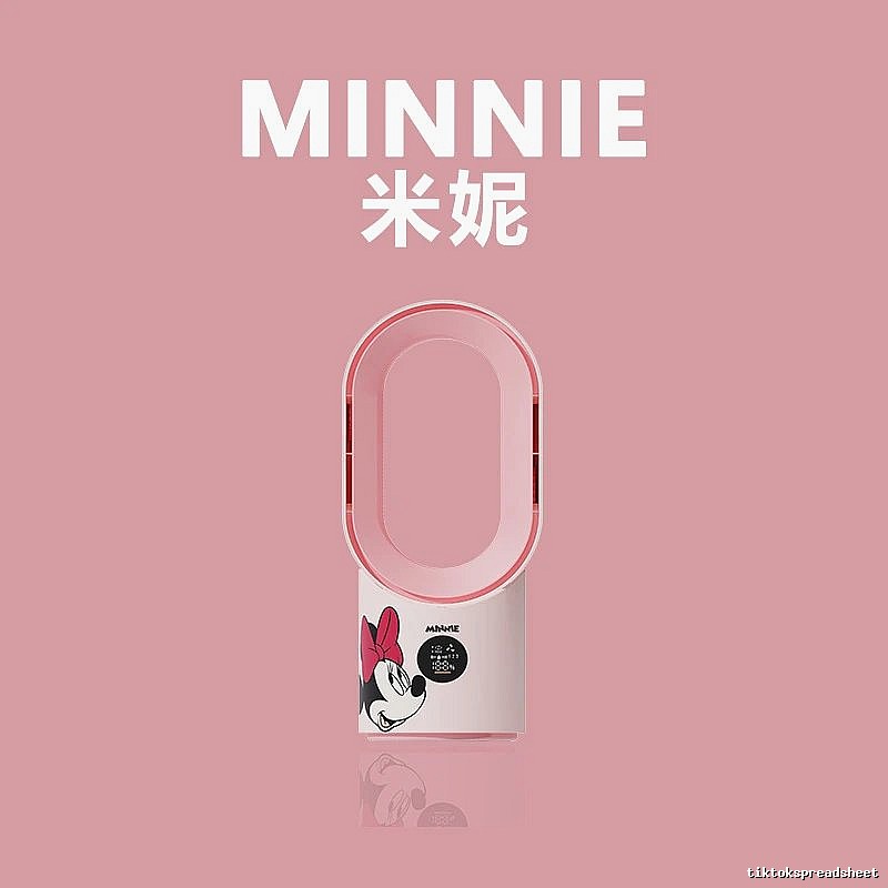 Lotso Office Fan Misting Bladeless Fan Minnie Character Misting Bladeless Smart Control Oscillation Digital Display Long Runtime Two Mist Levels