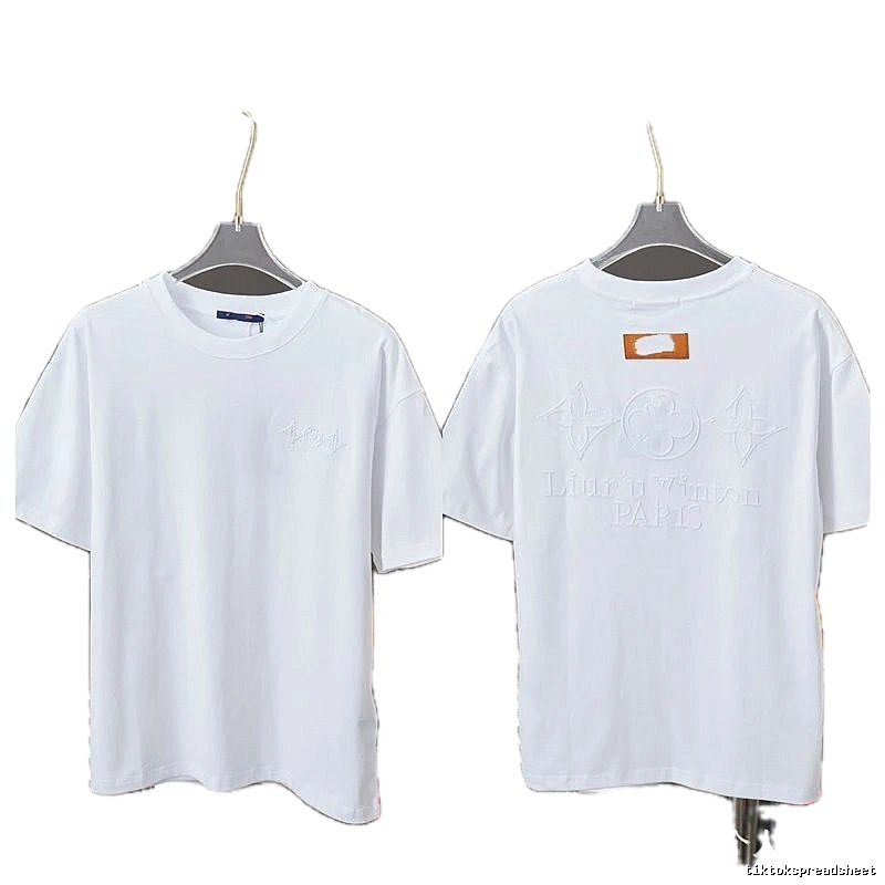 Louis Vuitton Embossed Trendy Style White T-Shirt
