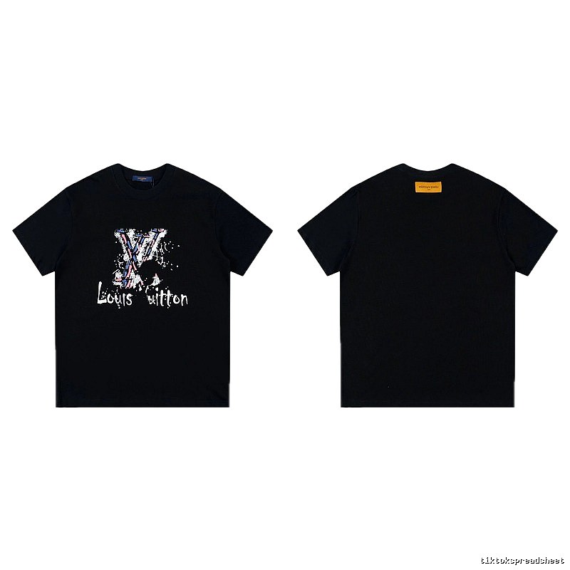 Louis Vuitton Graffiti Street Style Black T-shirt