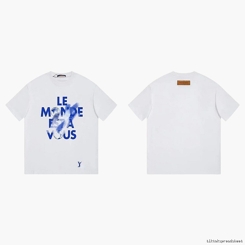 Louis Vuitton Letter Print Street Style White T-Shirt