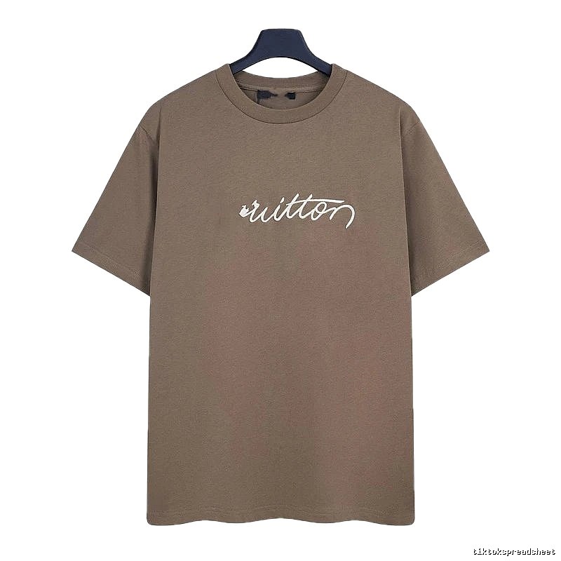 Louis Vuitton Signature Minimalist Khaki Short-sleeve T-Shirt