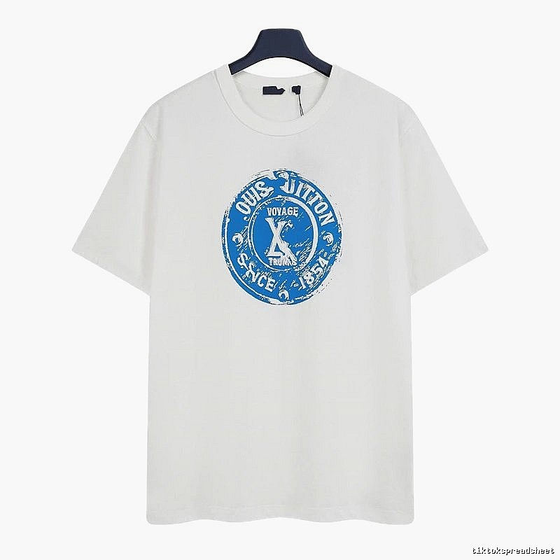 Louis Vuitton Stamp Print Vintage Style White T-Shirt