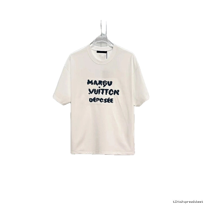 Louis Vuitton Trendy Style Embroidered White T-Shirt
