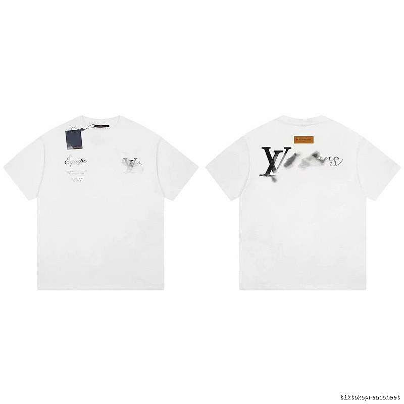 Louis Vuitton Trendy Tie-dyed White Short-sleeve T-shirt