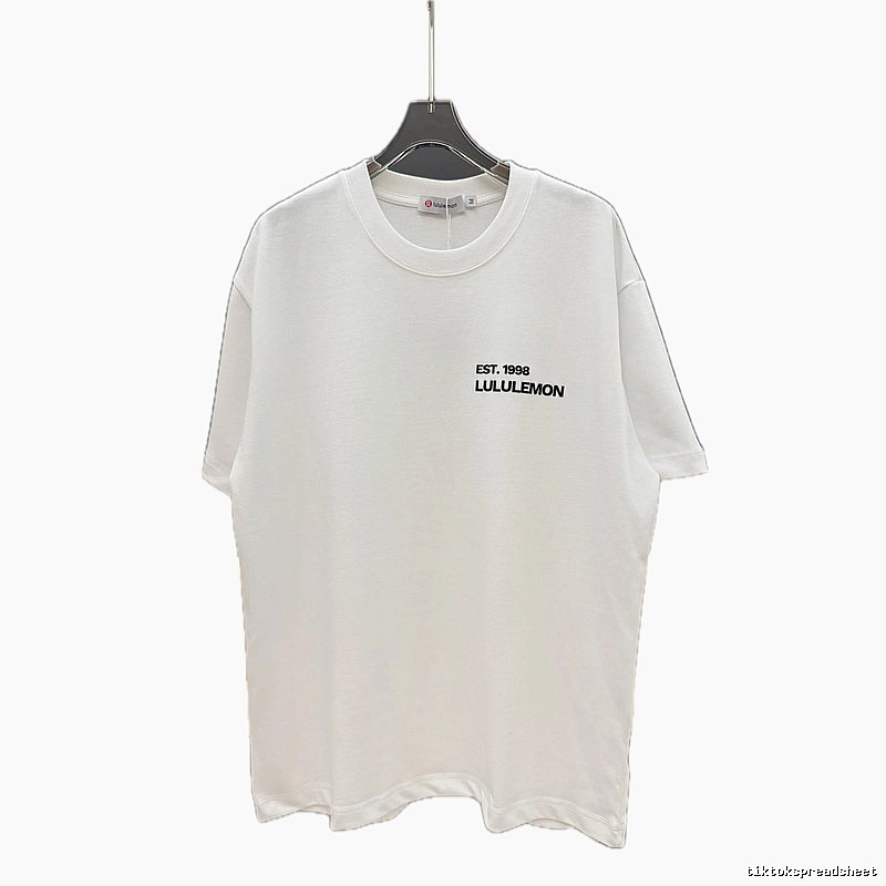 lululemon minimalist style printed white short-sleeve T-shirt