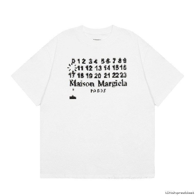 Maison Margiela Pixel Streetwear White Short-sleeve T-shirt