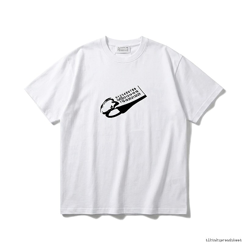 Maison Margiela short-sleeved white T-shirt with digital printing