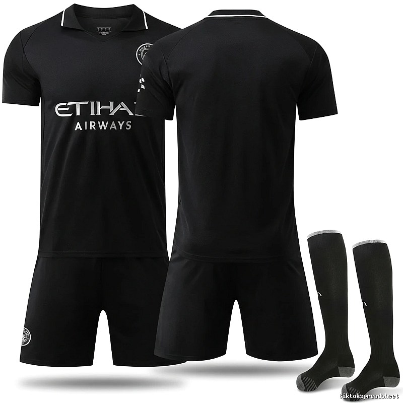 MCFC Black Sporty Style Jersey