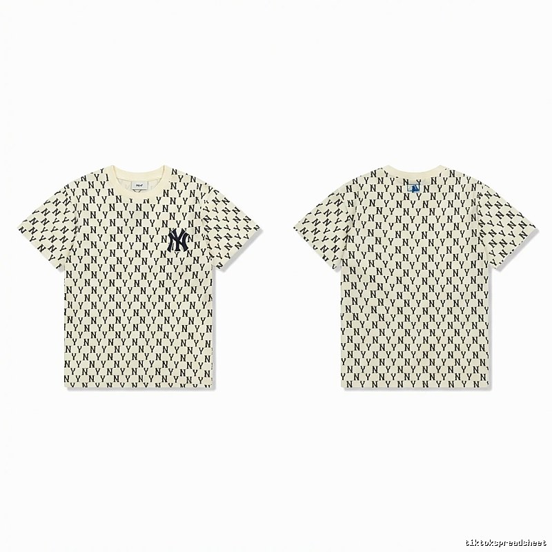 MLB full-print trendy style white T-shirt