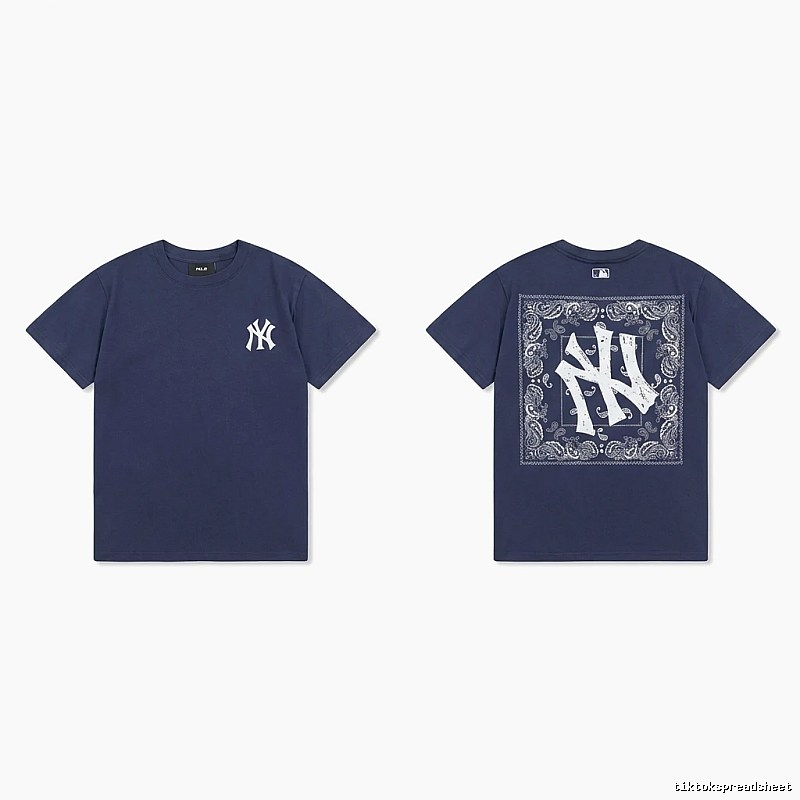 MLB Printed Trendy Style Navy Blue T-shirt