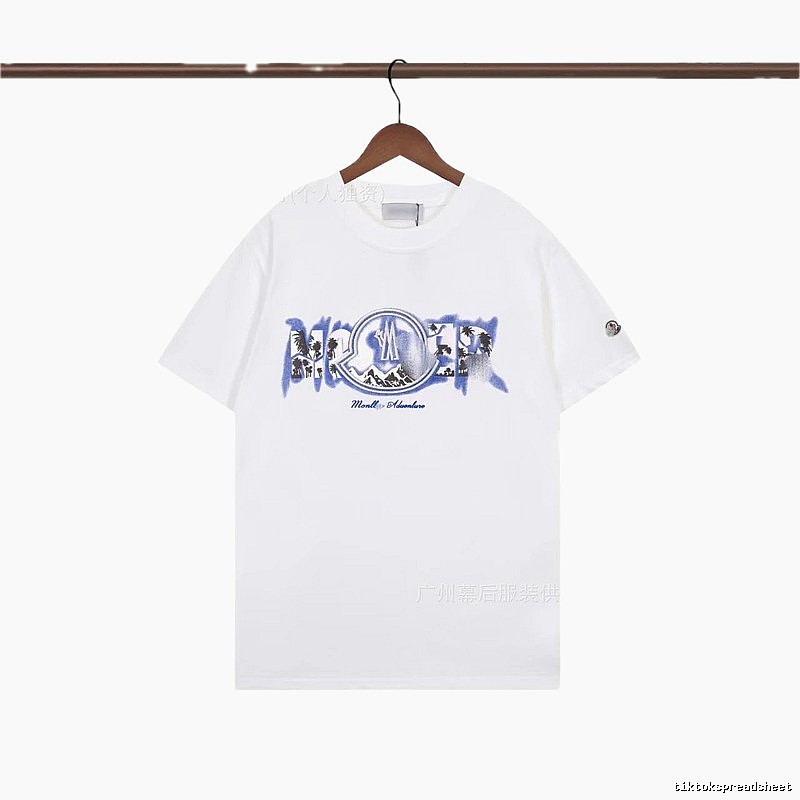 Moncler Casual Printed White Short-sleeve T-shirt