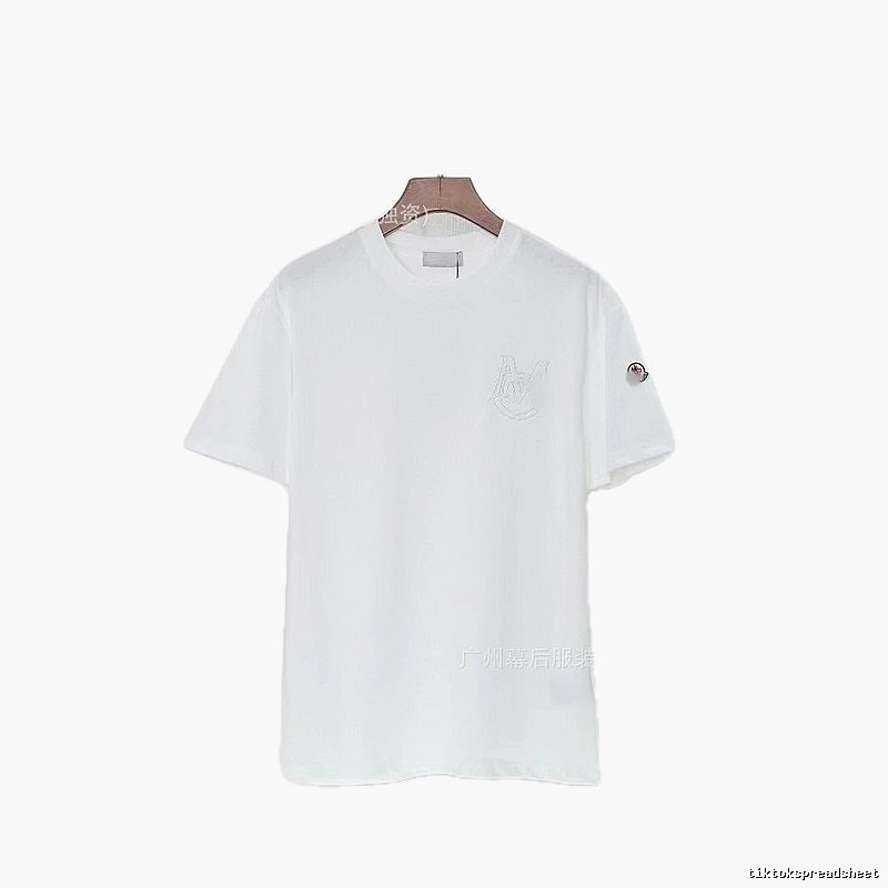 Moncler Embroidered Collection Casual-style White T-Shirt