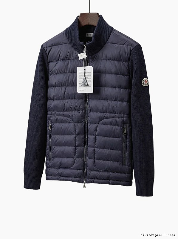 Moncler knitted spliced down jacket
