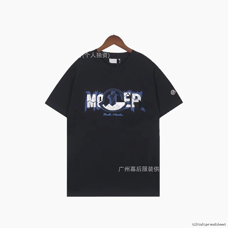 Moncler Letter Print Casual Black T-Shirt