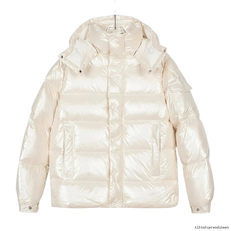 Moncler pearlescent white down jacket