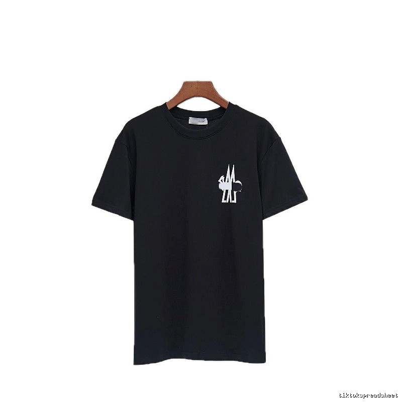 Moncler Print Collection Casual Style Black T-Shirt