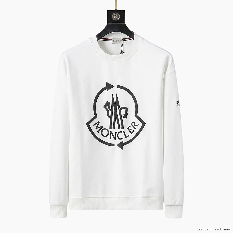 Moncler Round - neck Trendy and Cool White Sweatshirt