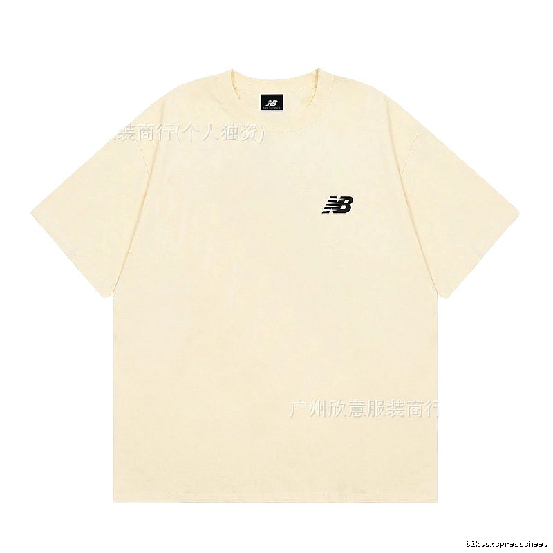 New Balance Casual Minimalist Beige Short-sleeve T-shirt