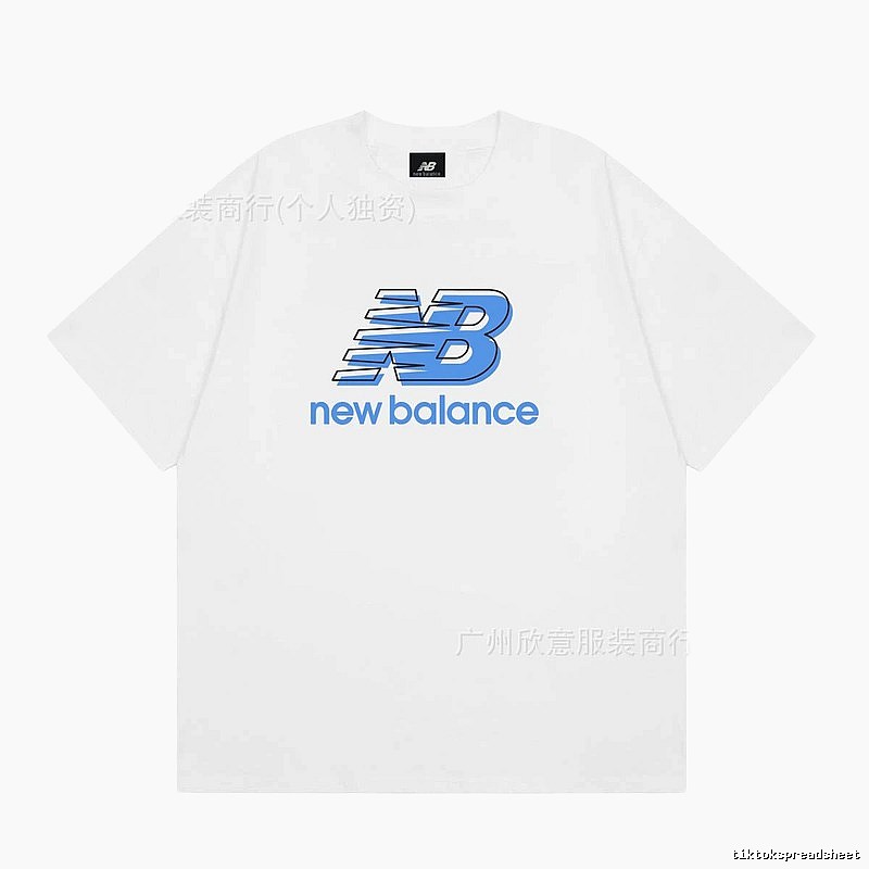 New Balance Casual Printed White Short-sleeve T-shirt