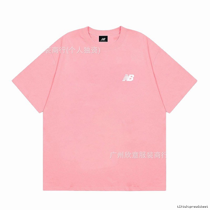 New Balance Minimalist Casual Style Pink Short-sleeve T-shirt